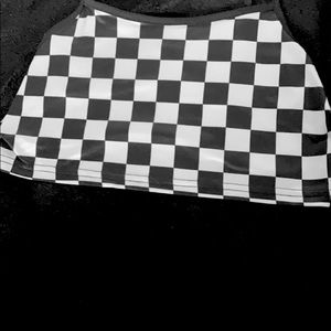 M/L checkerd crop tank